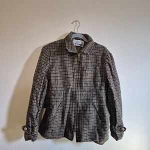 Character Women's Plaid Blazer Jacket - Brown